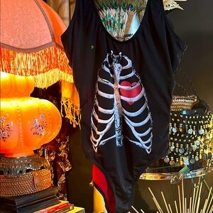 Hot Topic Black Skeleton Ribcage women’s swimsuit